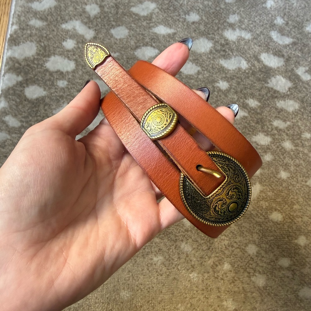 Urban Outfitters Western Tan Leather Belt
